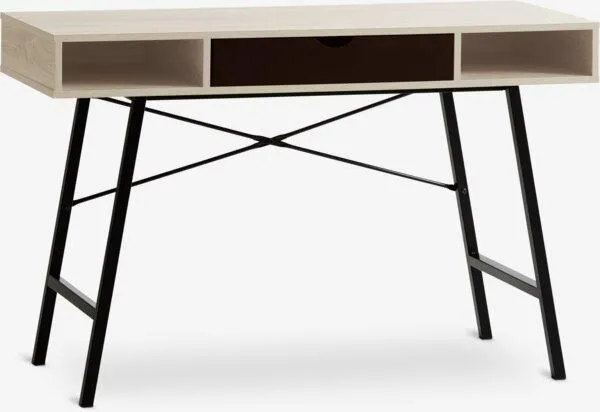 Desk ABBETVED 48x120 light oak colour/black