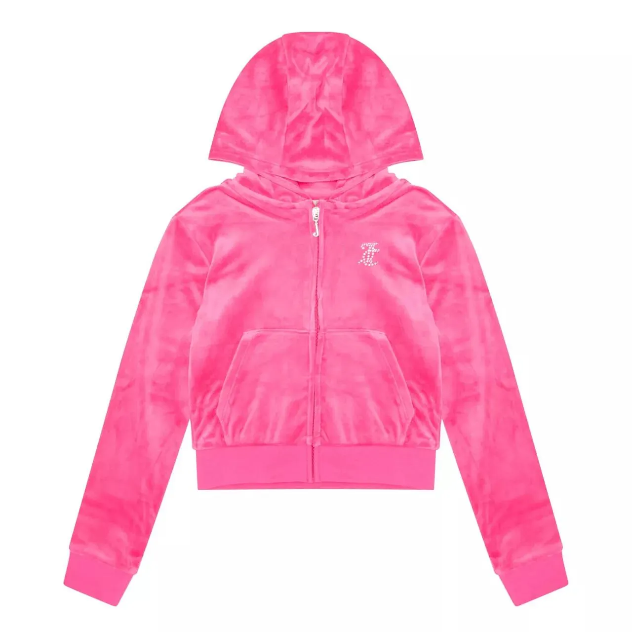 New in JUICY COUTURE KIDS Diamante Logo Velour Zip Hoodie €90.00