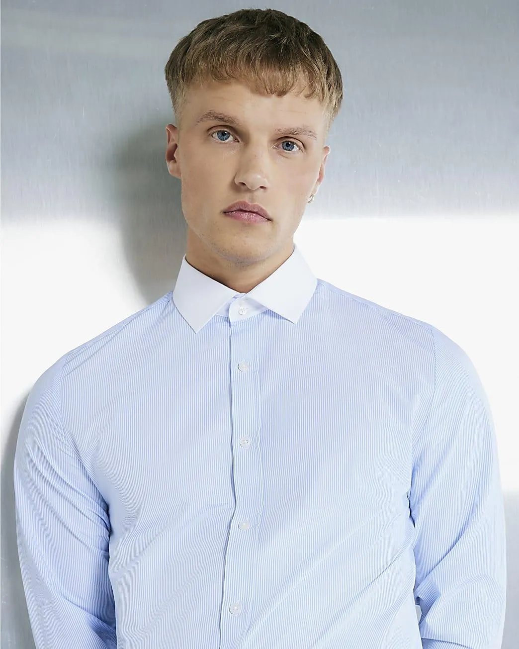 Blue Long Sleeve Stripe Shirt