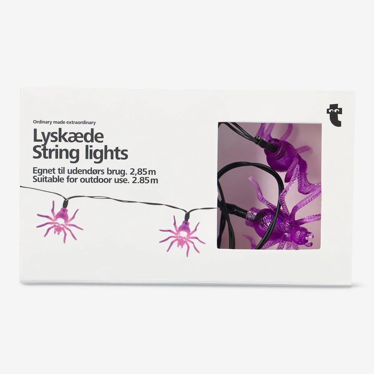 String lights suitable for outdoor use. 285 cm