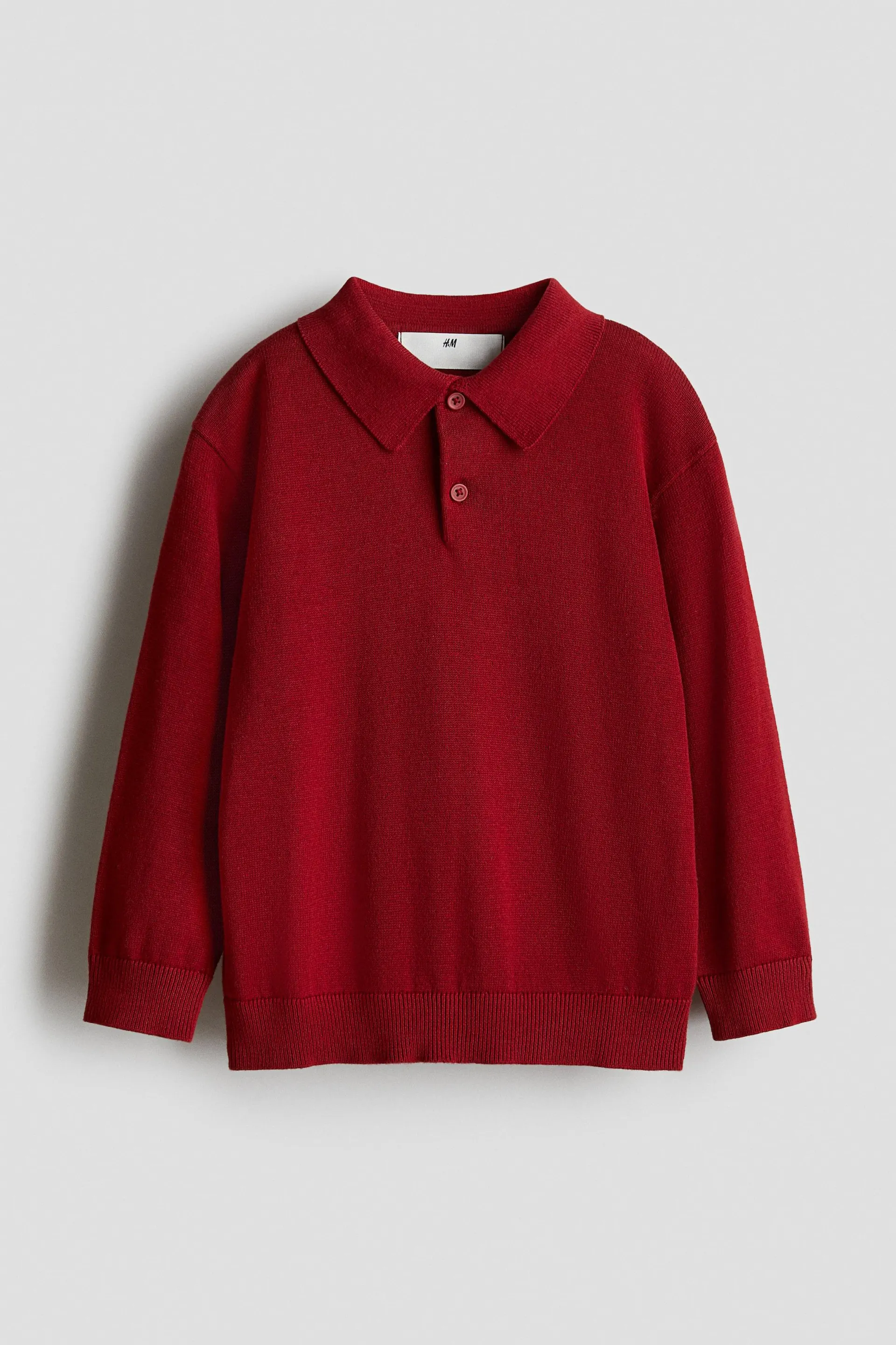 Fine-knit polo shirt