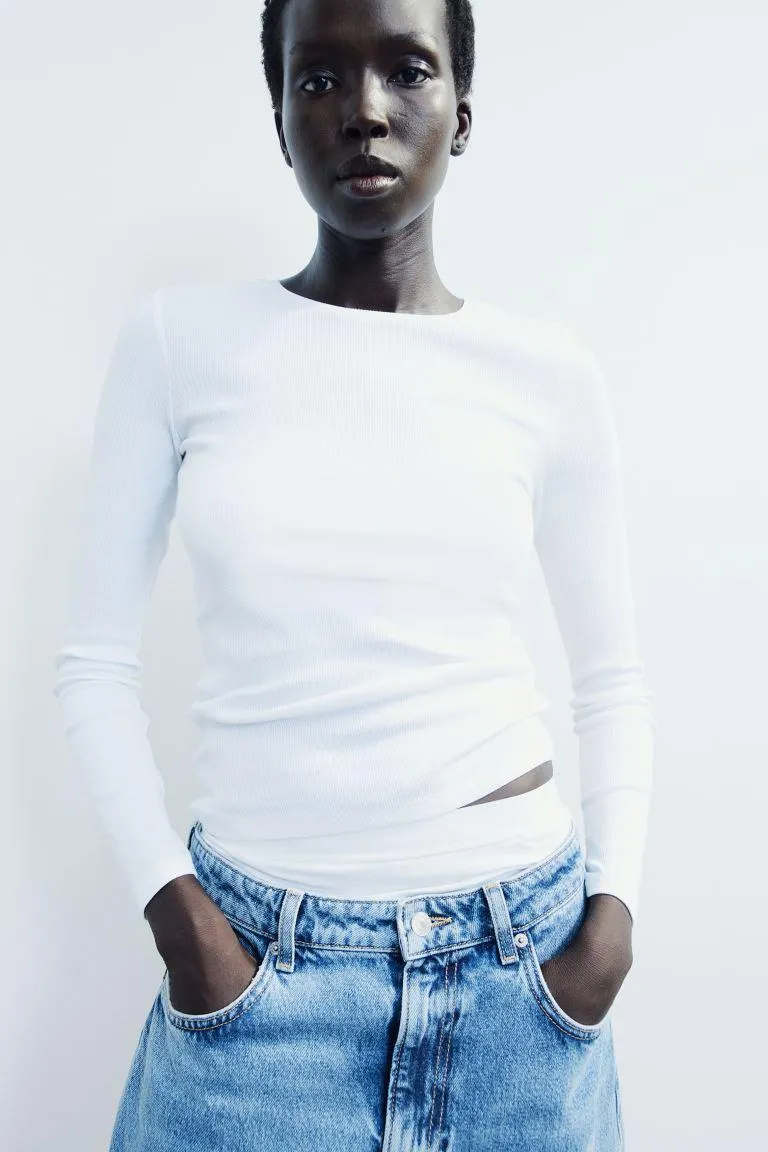 Ribbed cotton top