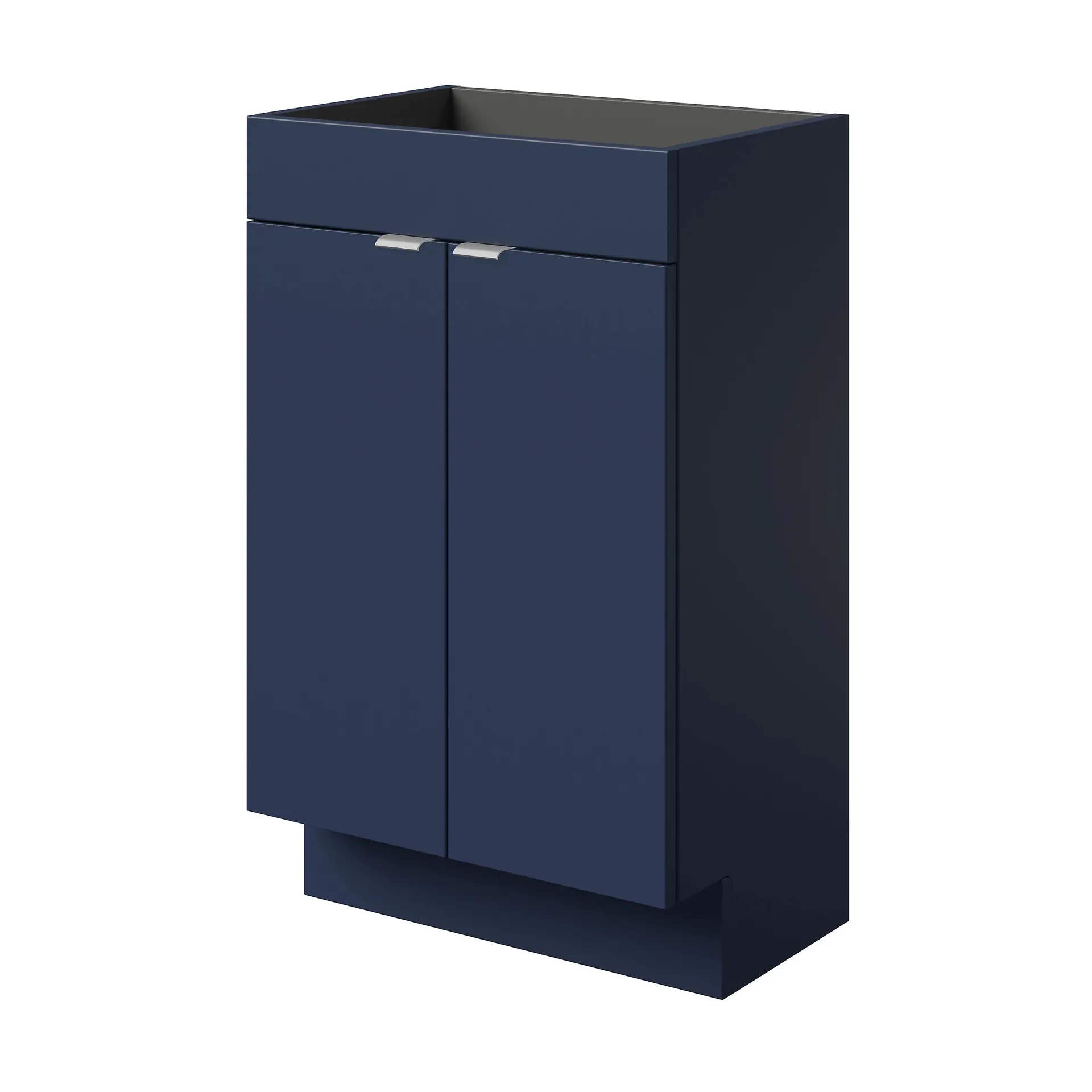 GoodHome Imandra Slimline Matt Blue Double Bathroom Cabinet (H)82cm (W)50cm