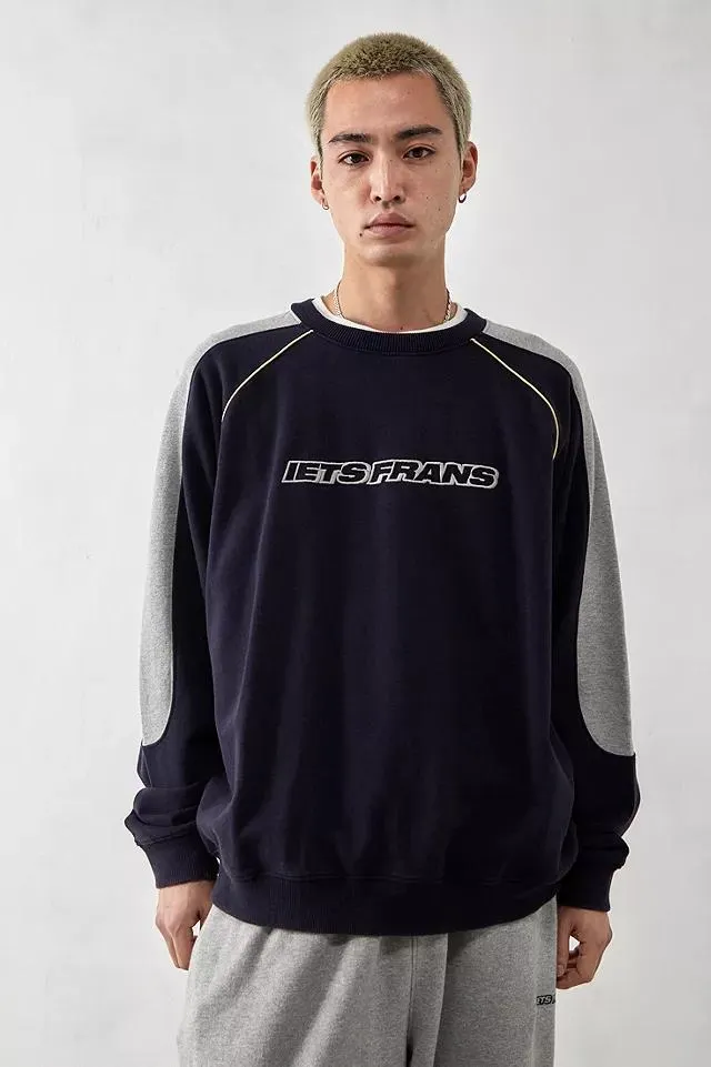 iets frans... Navy & Grey Panelled Sweatshirt