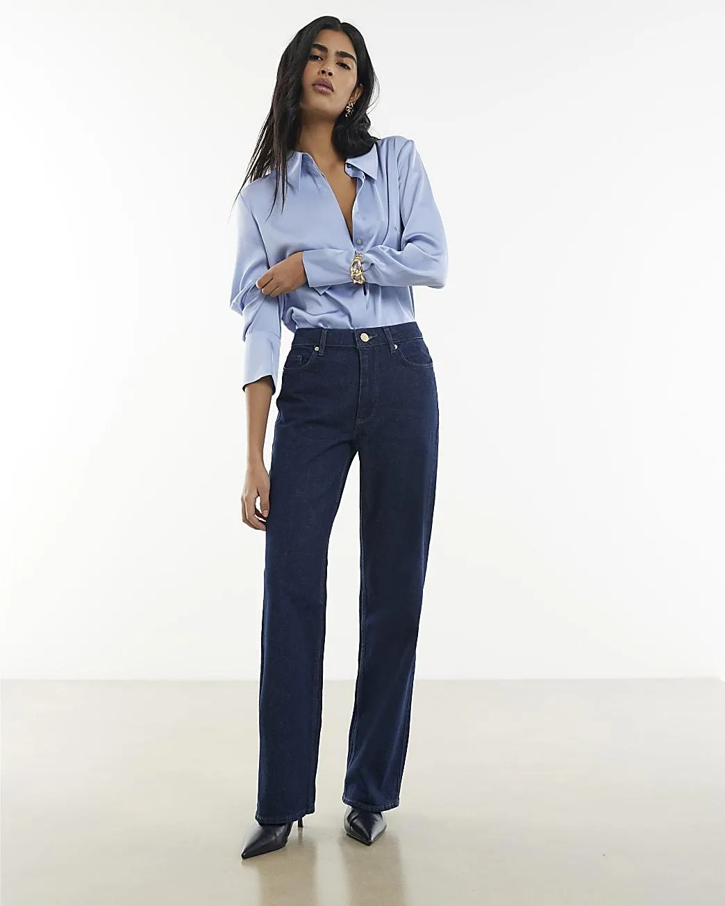 Indigo Relaxed Straight Leg Jeans