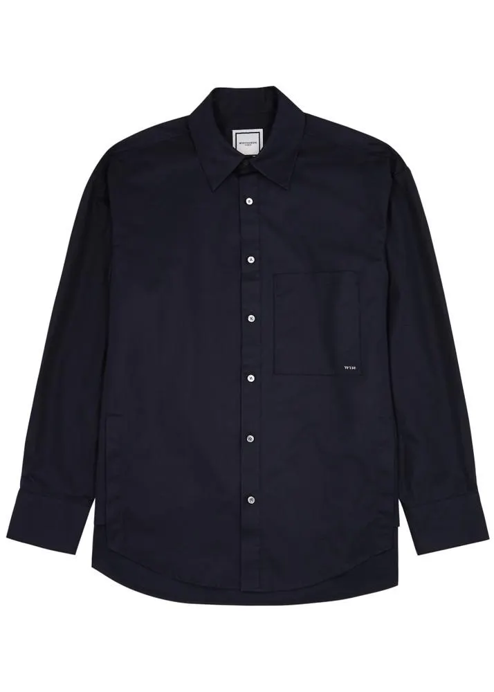 Logo-print cotton-poplin shirt