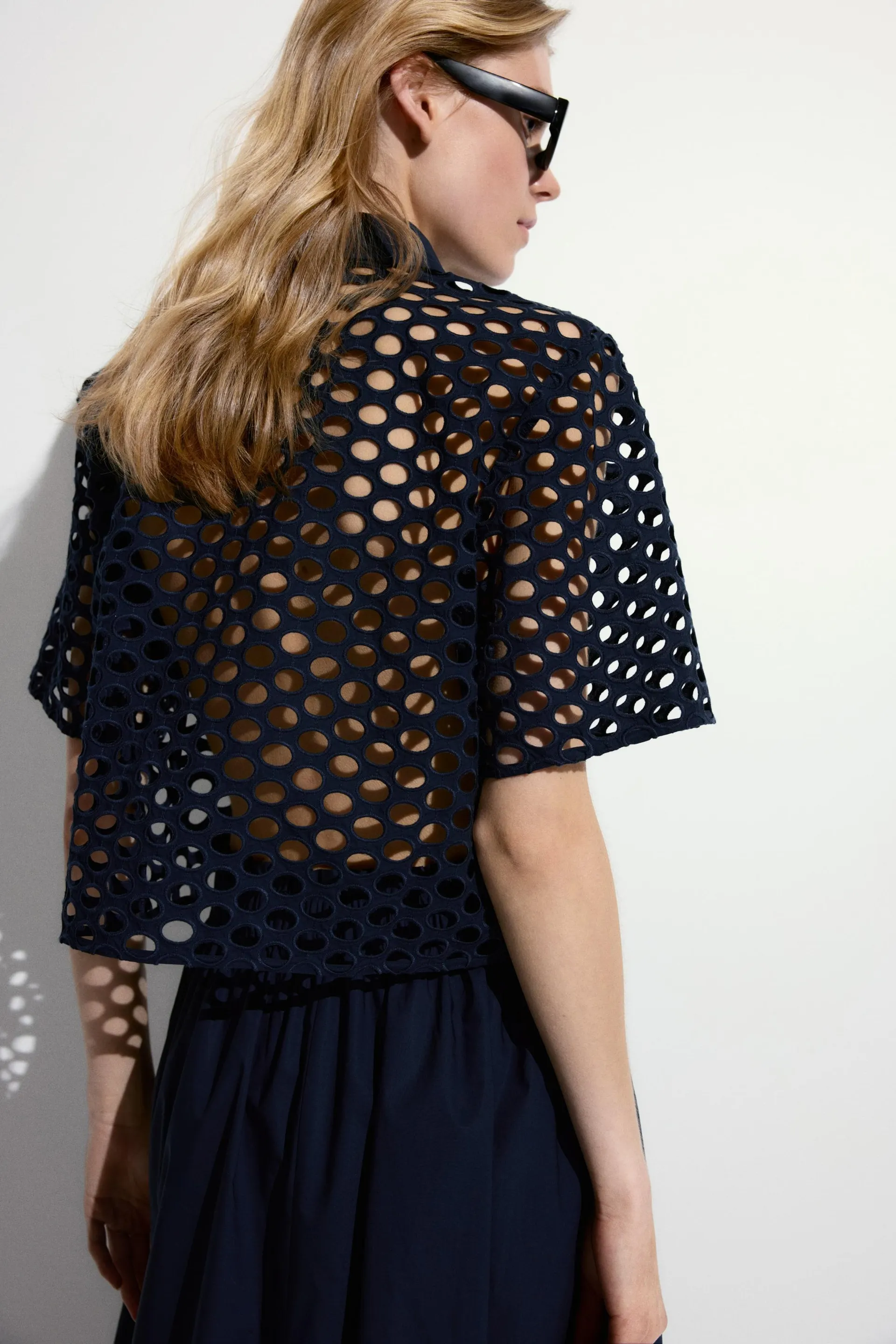 Eyelet-embroidered shirt