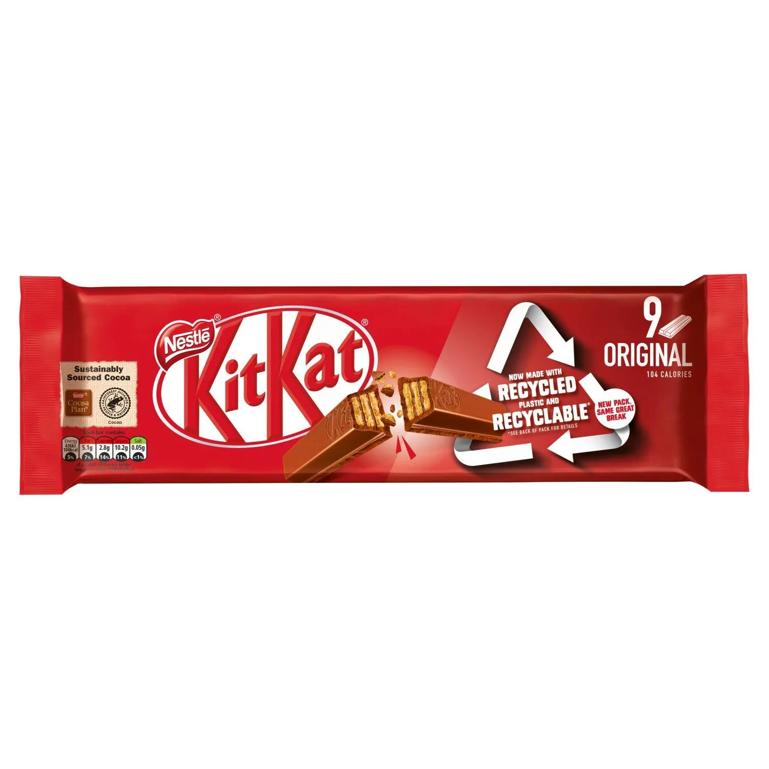Nestle KitKat 2 Finger Milk Chocolate Biscuit Bar 9 Pack (186 g)