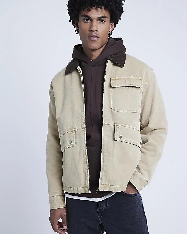 Stone regular fit worker jacket