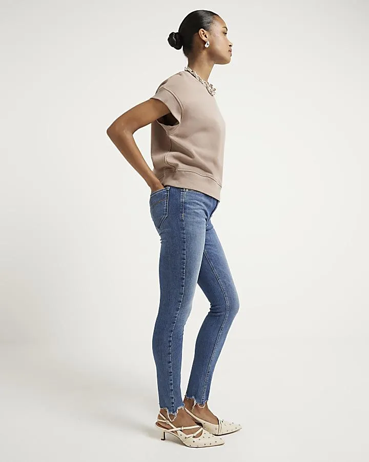 Blue high waisted super skinny jeans