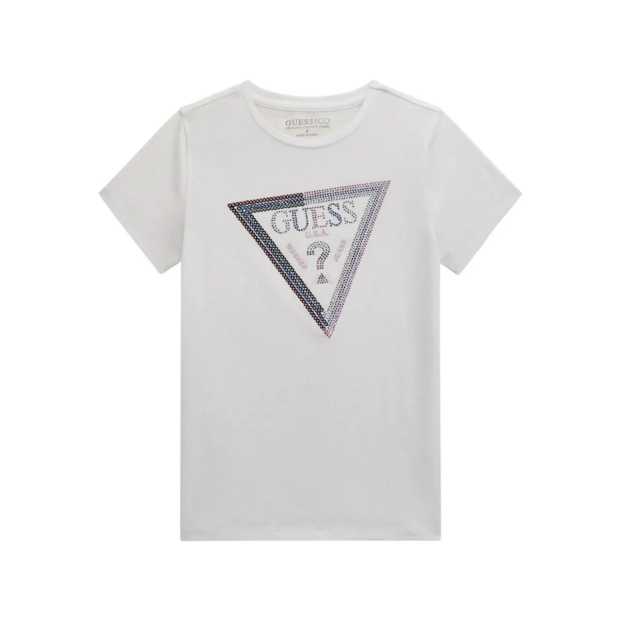 New in GUESS Sequin Embellished Triangle Logo T-Shirt €24.00