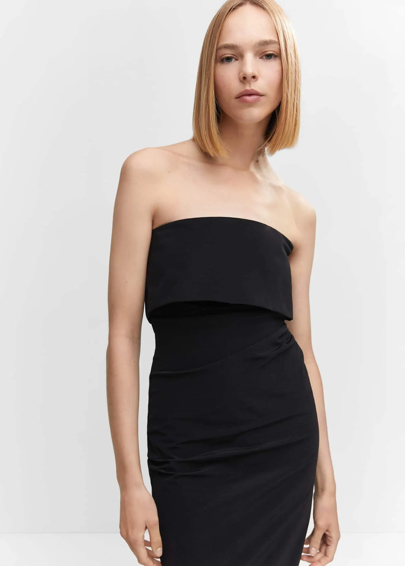 Strapless slit dress