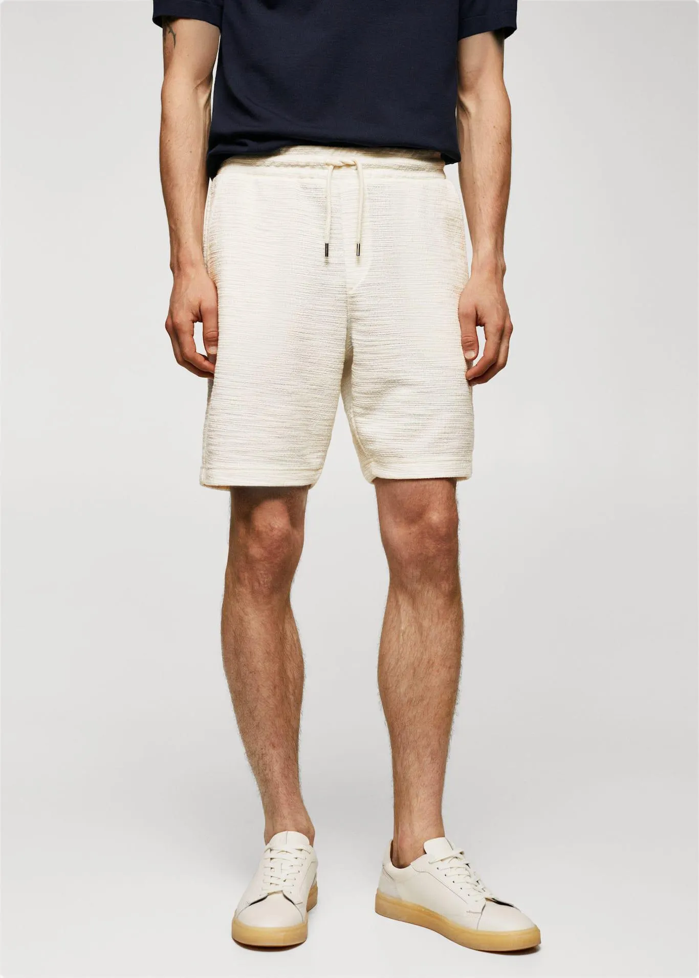 Structured cotton Bermuda