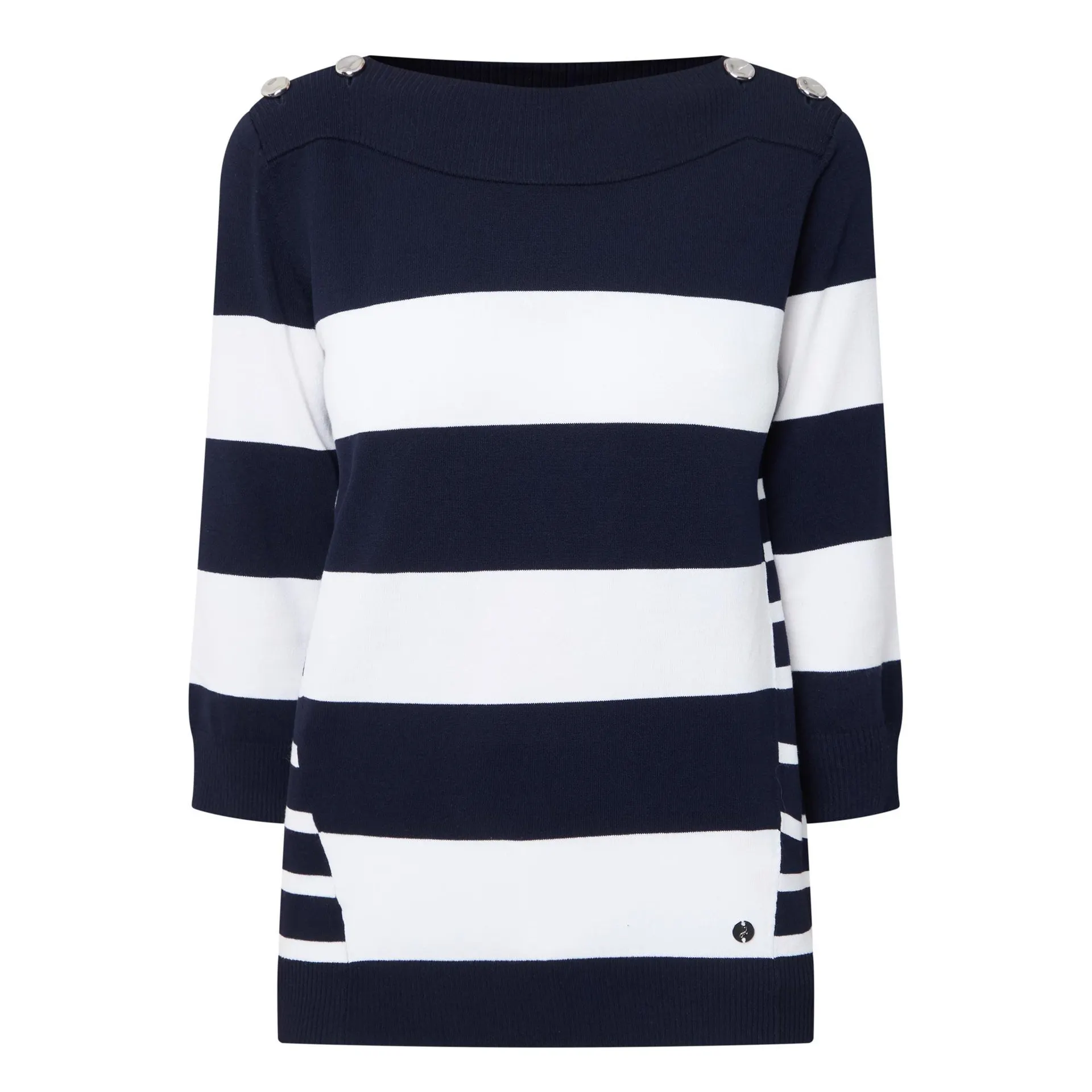 Striped Button-Shoulder Top