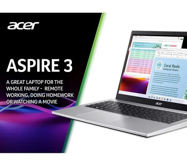 ACER Aspire 3 15.6" Laptop - AMD Ryzen 7, 512 GB SSD, Silver