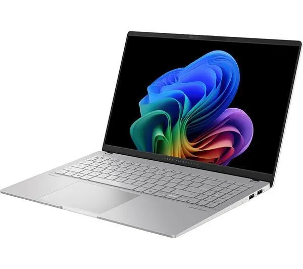 ASUS Vivobook S 15" Laptop, Copilot+ PC - Snapdragon X Plus, 512 GB SSD, Silver