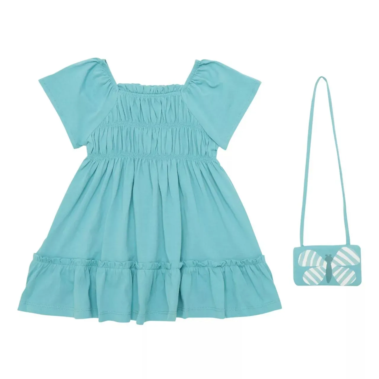 MAYORAL Ruched Dress & Handbag Two-Piece Set