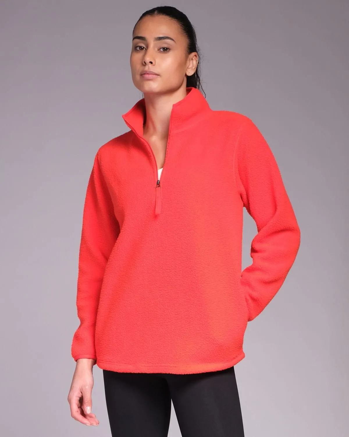 Powercut Ascend Quarter Zip Bright Red Fleece