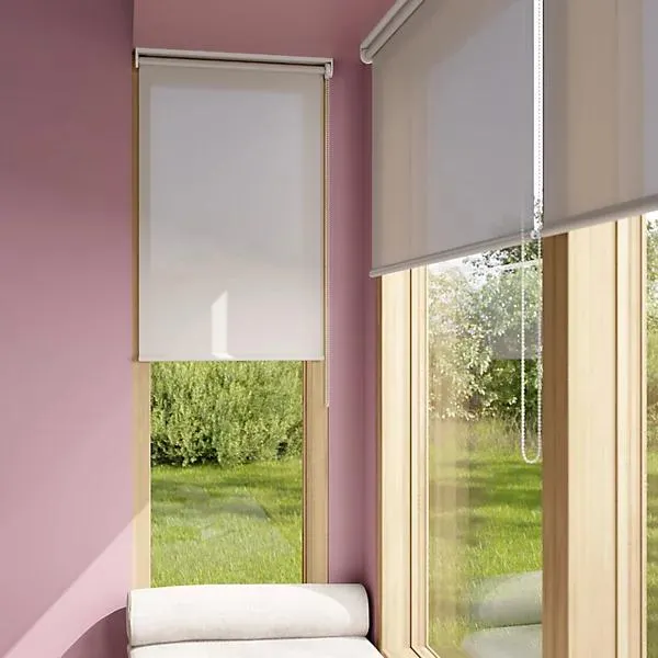 GoodHome Halo Corded Pearl grey Daylight Roller Blind (W)90cm (L)180cm