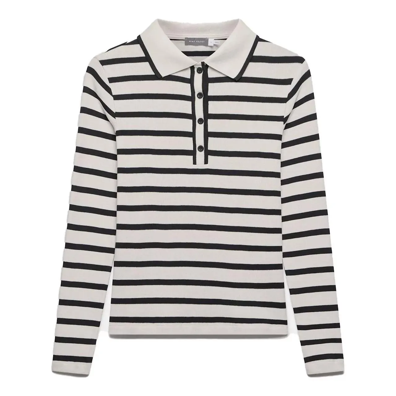 New in MINT VELVET Striped Long-Sleeved Polo Shirt €79.00