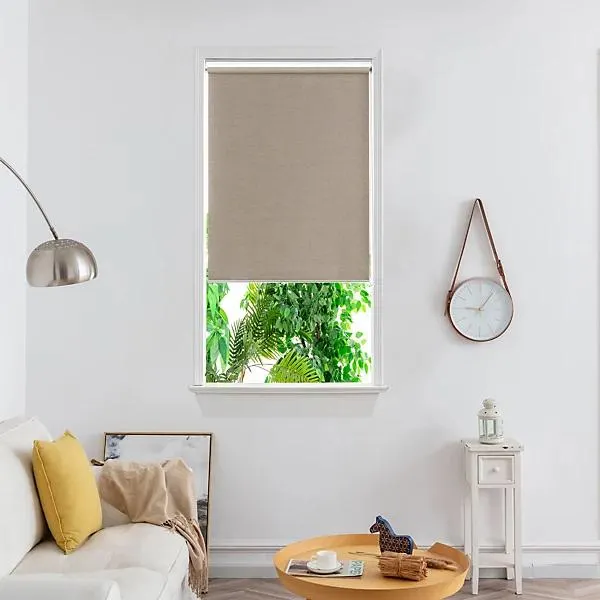 GoodHome Iwerne Corded Beige Blackout & thermal Roller Blind (W)90cm (L)180cm