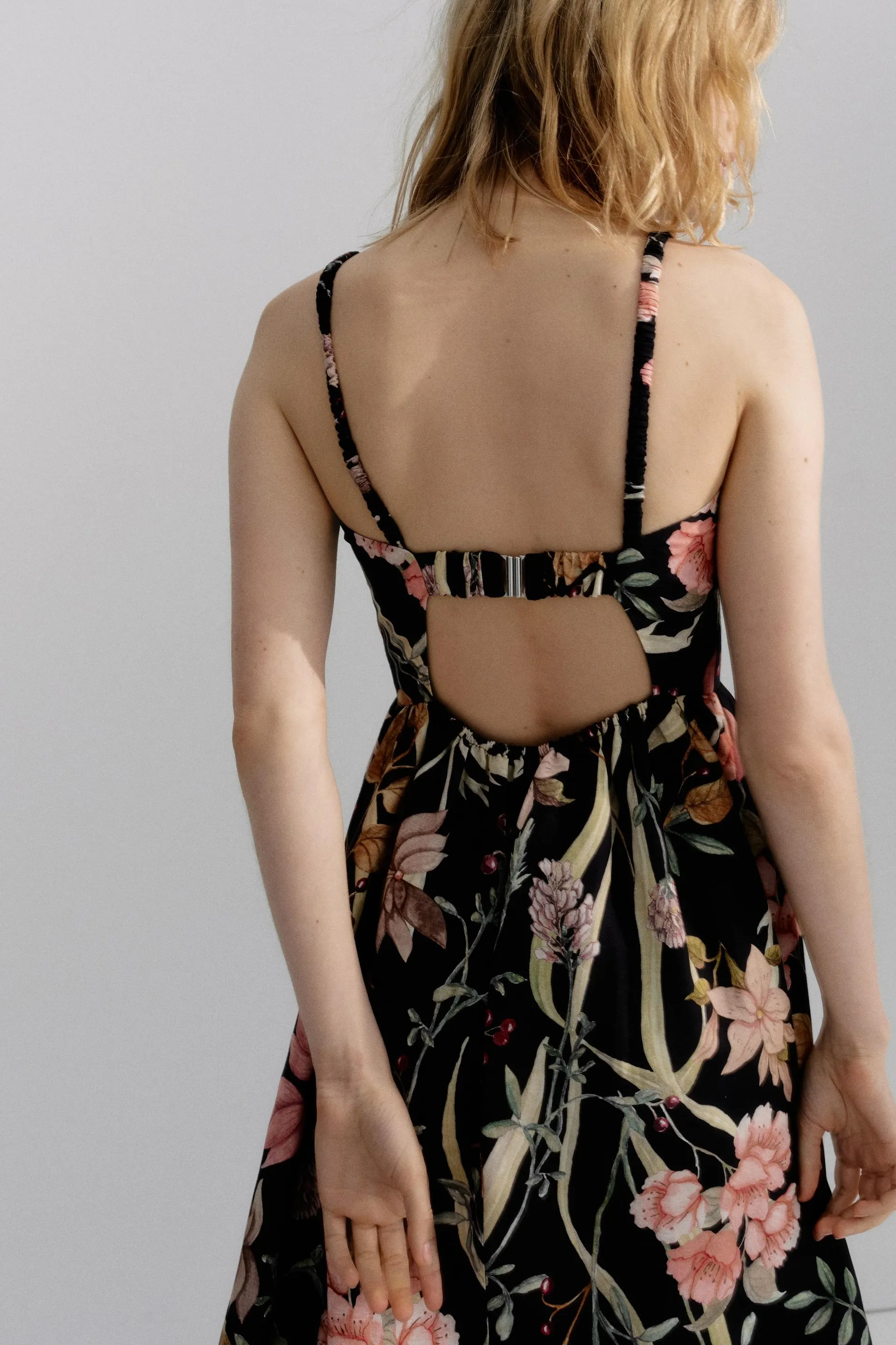 Linen-blend strappy dress