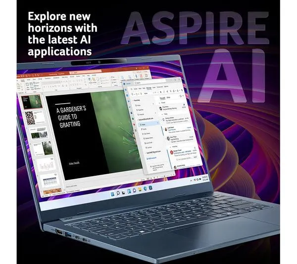 ACER Aspire 14 AI 14" Laptop, Copilot+ PC - Snapdragon X, 512 GB SSD, Blue