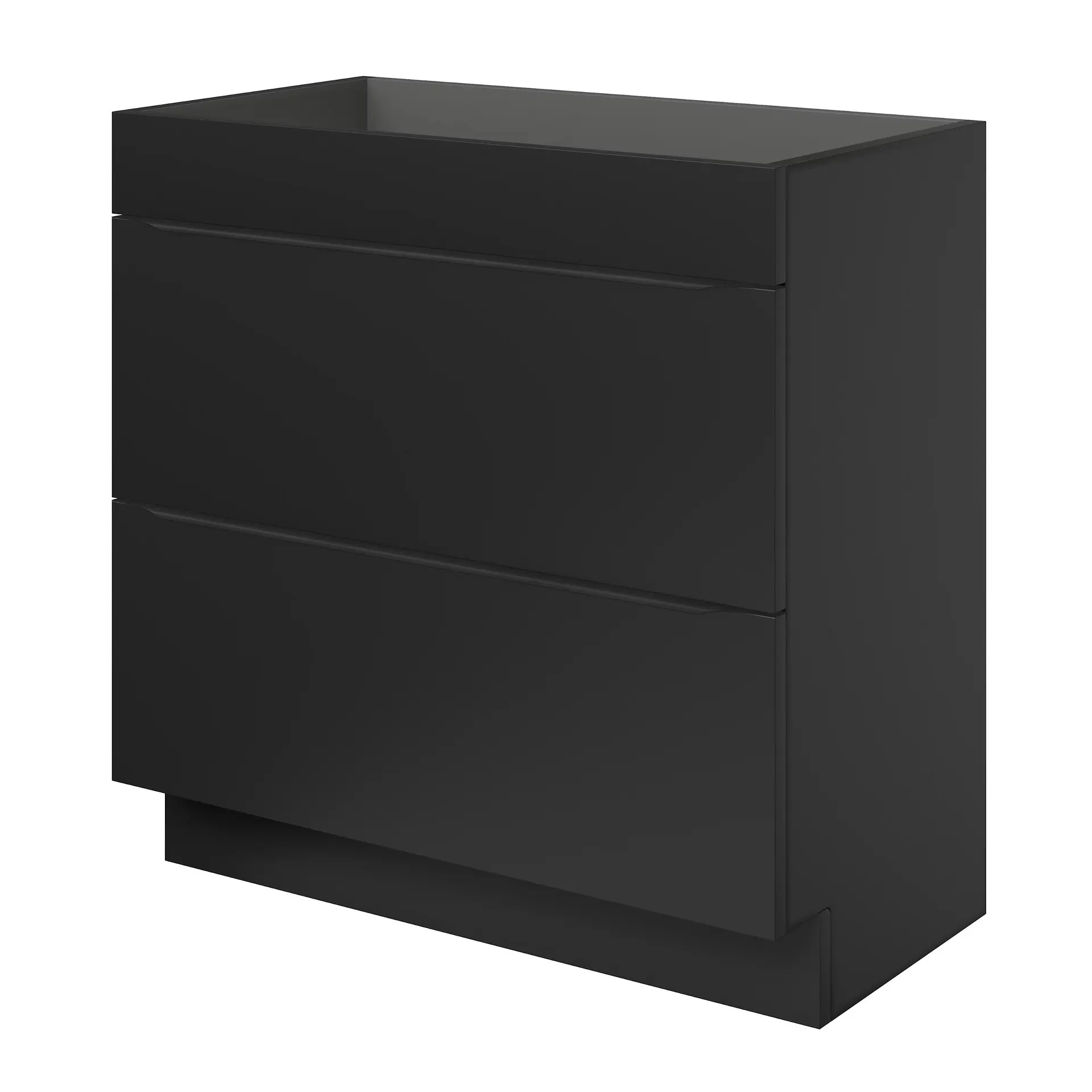 GoodHome Imandra Matt Black Freestanding Bathroom Cabinet (H)82cm (W)80cm