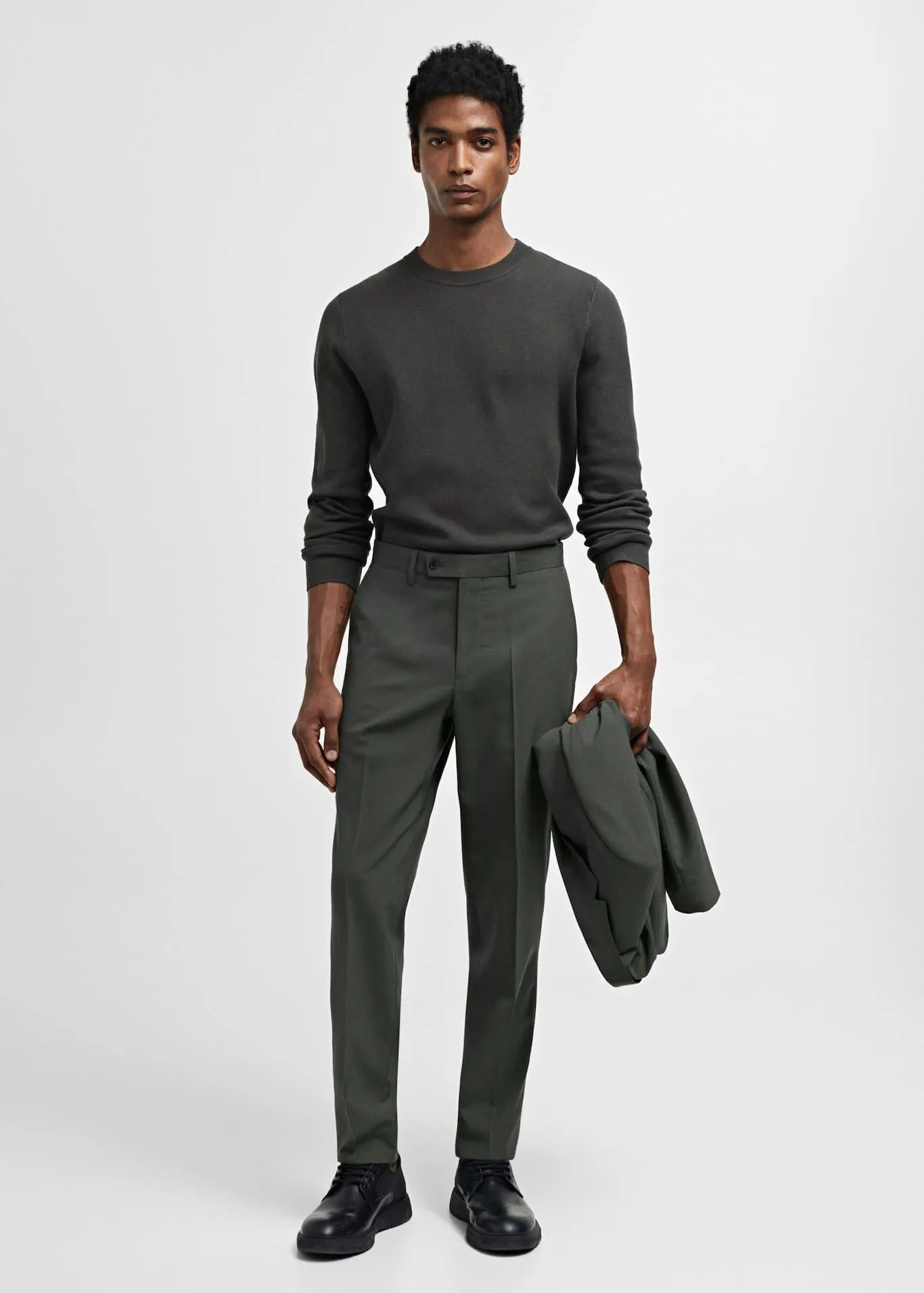 Pantalón traje slim fit lana