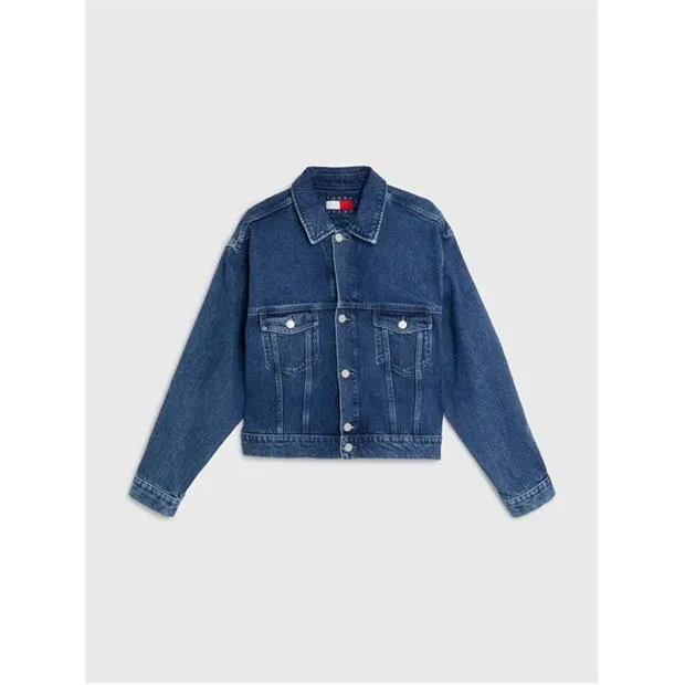 Tjcu Denim Flag Cropped Trucker
