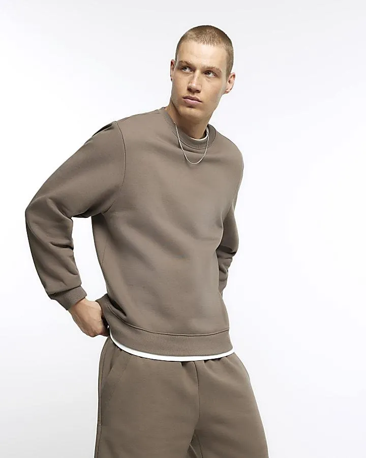 Stone regular fit long sleeve sweatshirt