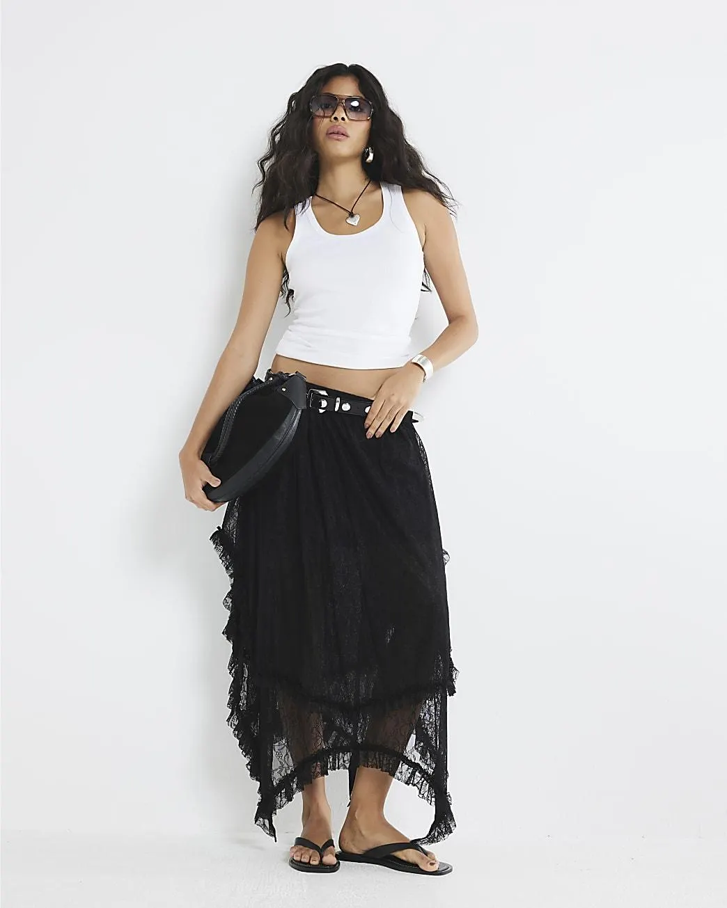 Black Lace Maxi Skirt