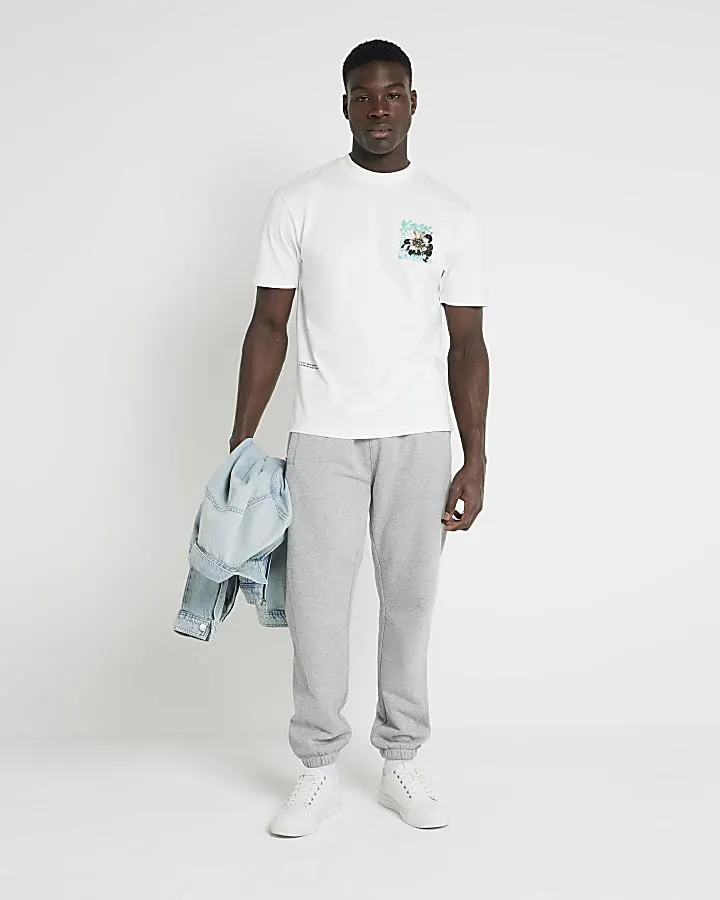 White Regular fit Graffiti print T-Shirt
