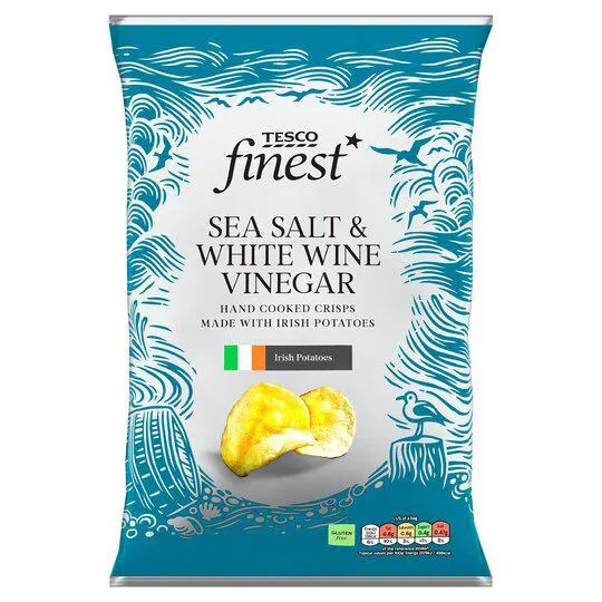 Tesco Fiin* S/Slt And White Wine Vinegar Crisps 125G