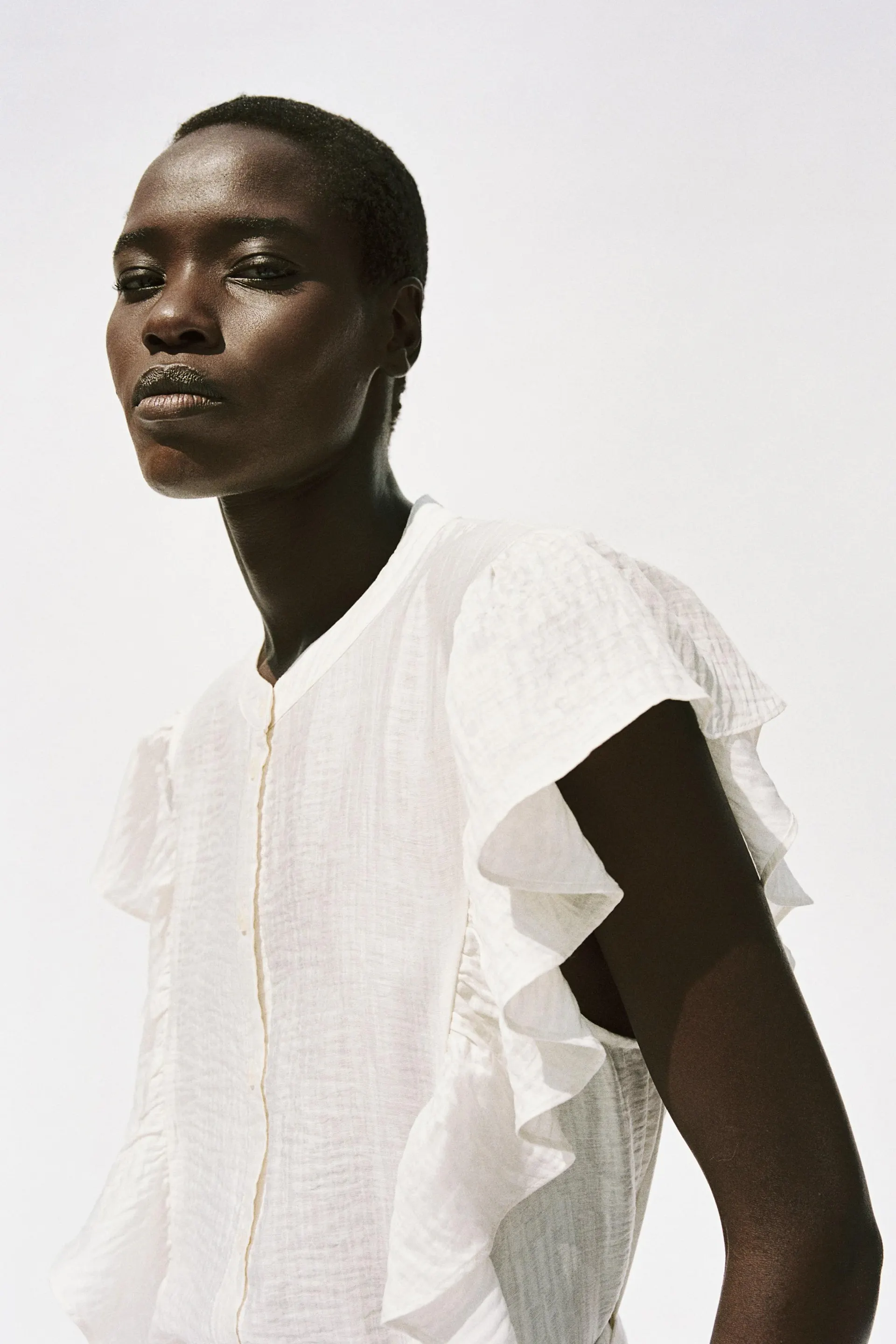 Frill-trimmed blouse