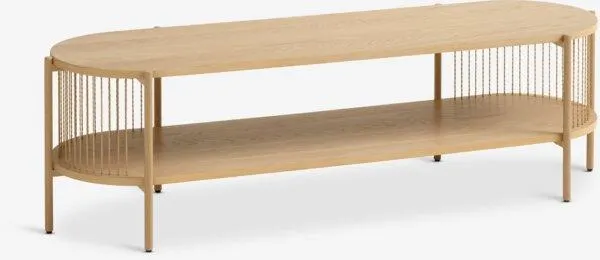TV bench SNESLEV 1 shelf natural oak colour