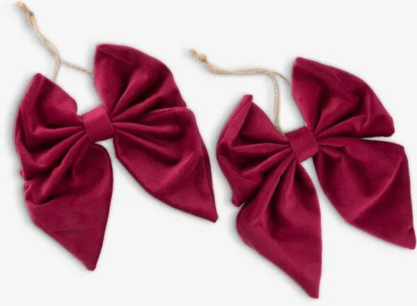 Bow NABBI burgundy 2pcs/pk