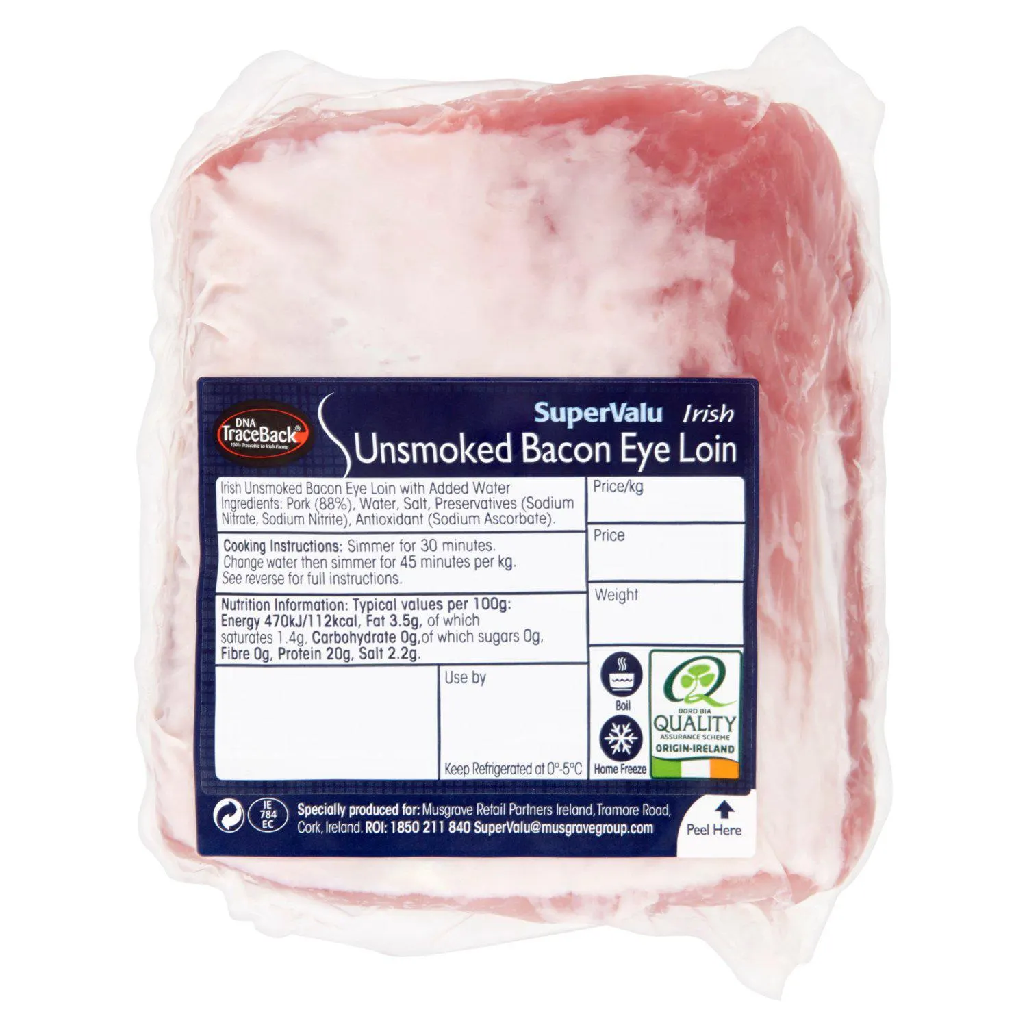 SuperValu Unsmoked Bacon Eye Loin (650 g)