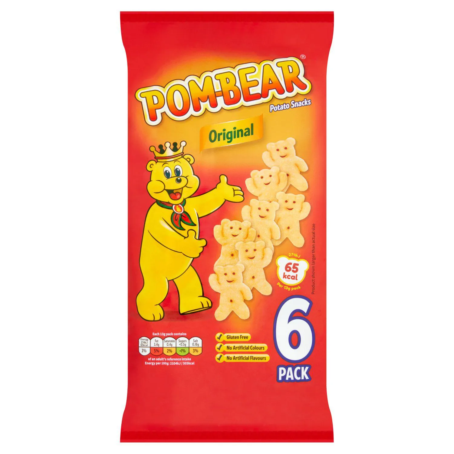 Pom-Bear Original Crisps 6 Pack (78 g)