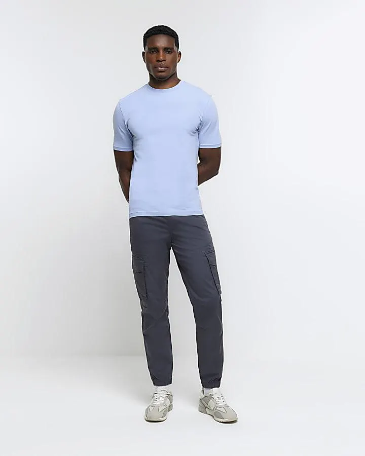 Blue muscle fit t-shirt