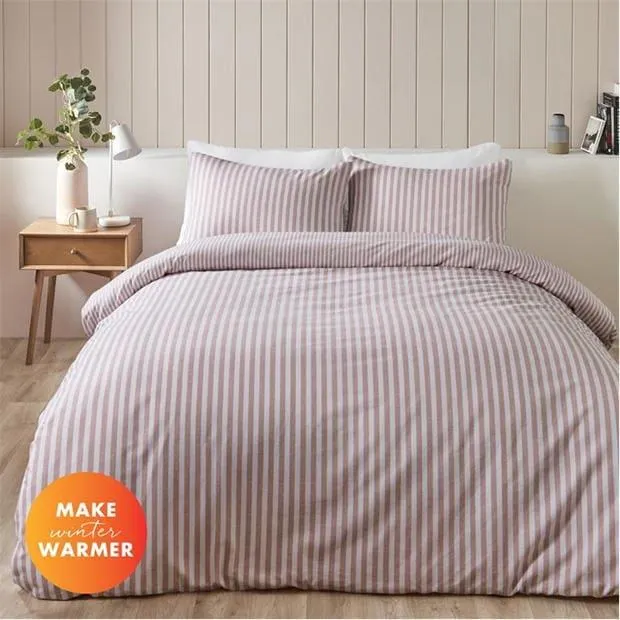 Stripe Cotton Reversible Duvet Cover Set