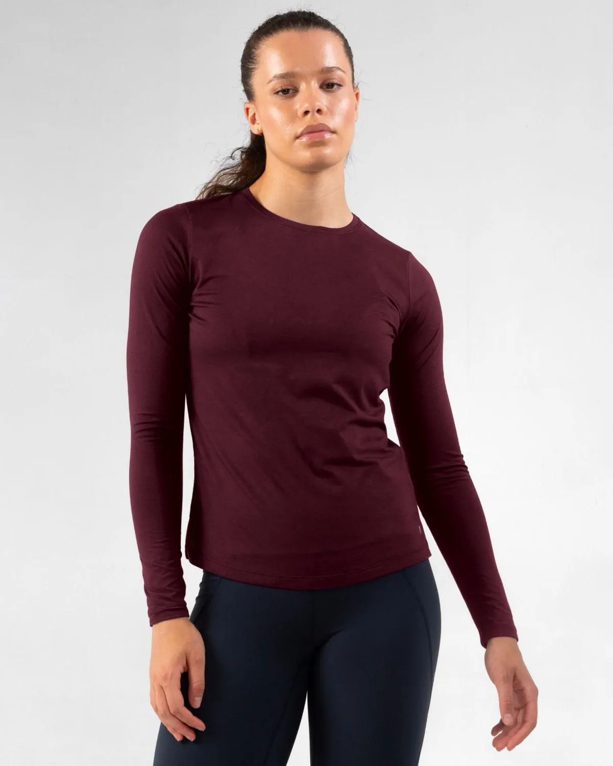 Powercut Core Long Sleeve Cherry Lacquer Top