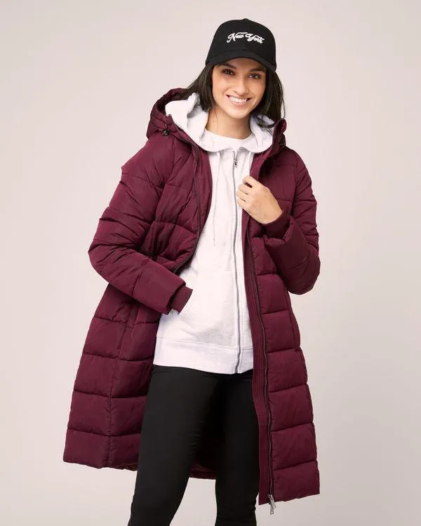 Long Padded Hooded Coat