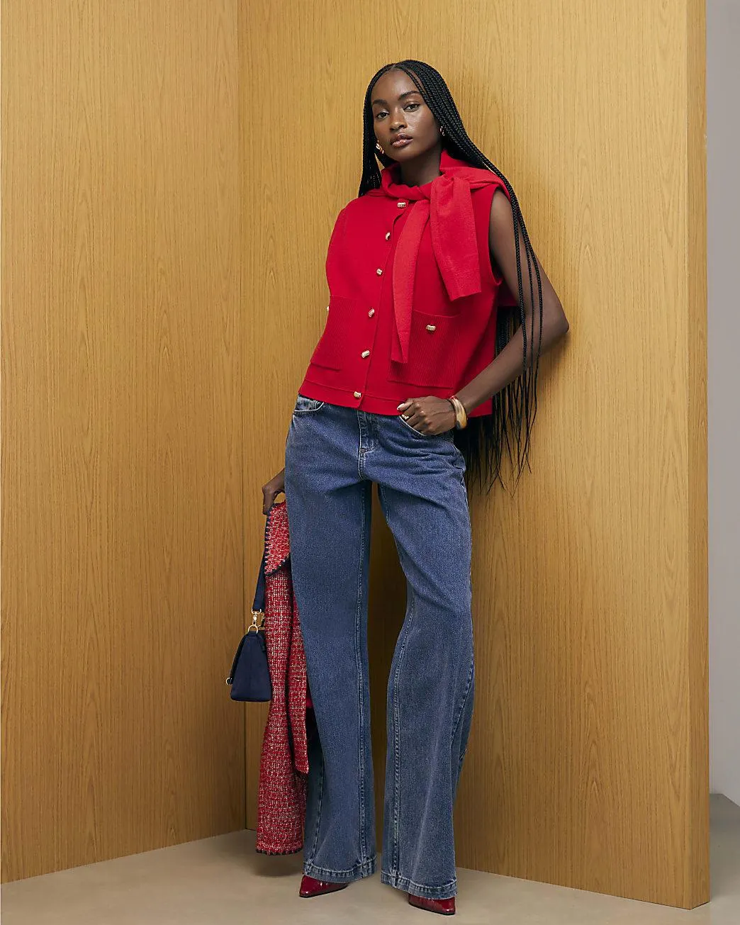 Red Knitted Waistcoat