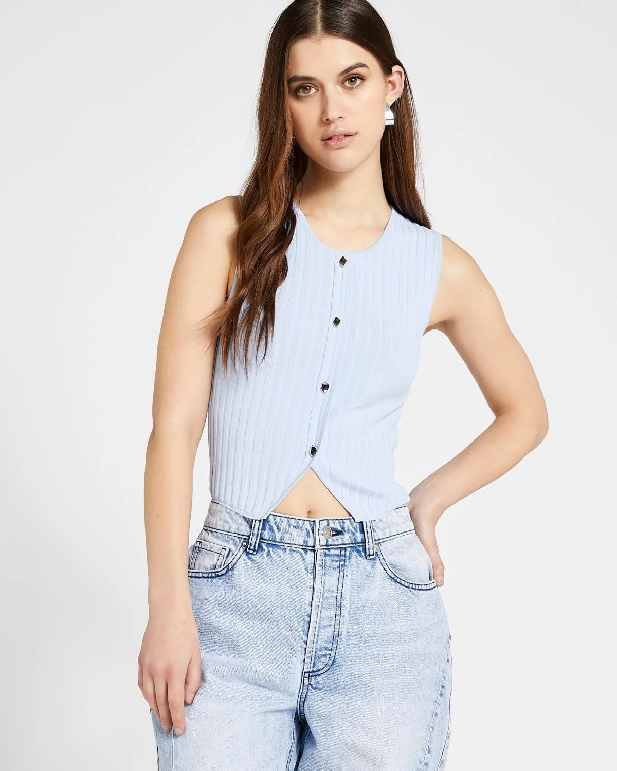 Savida Mia Knit Button Front Vest