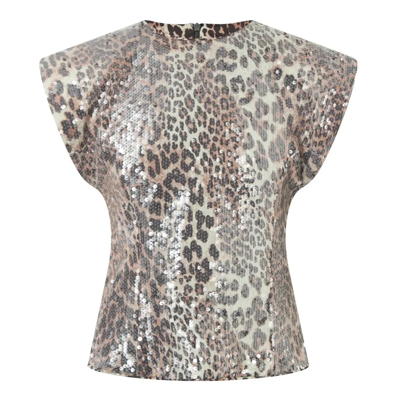 New in GANNI Leopard Sequin Top €295.00