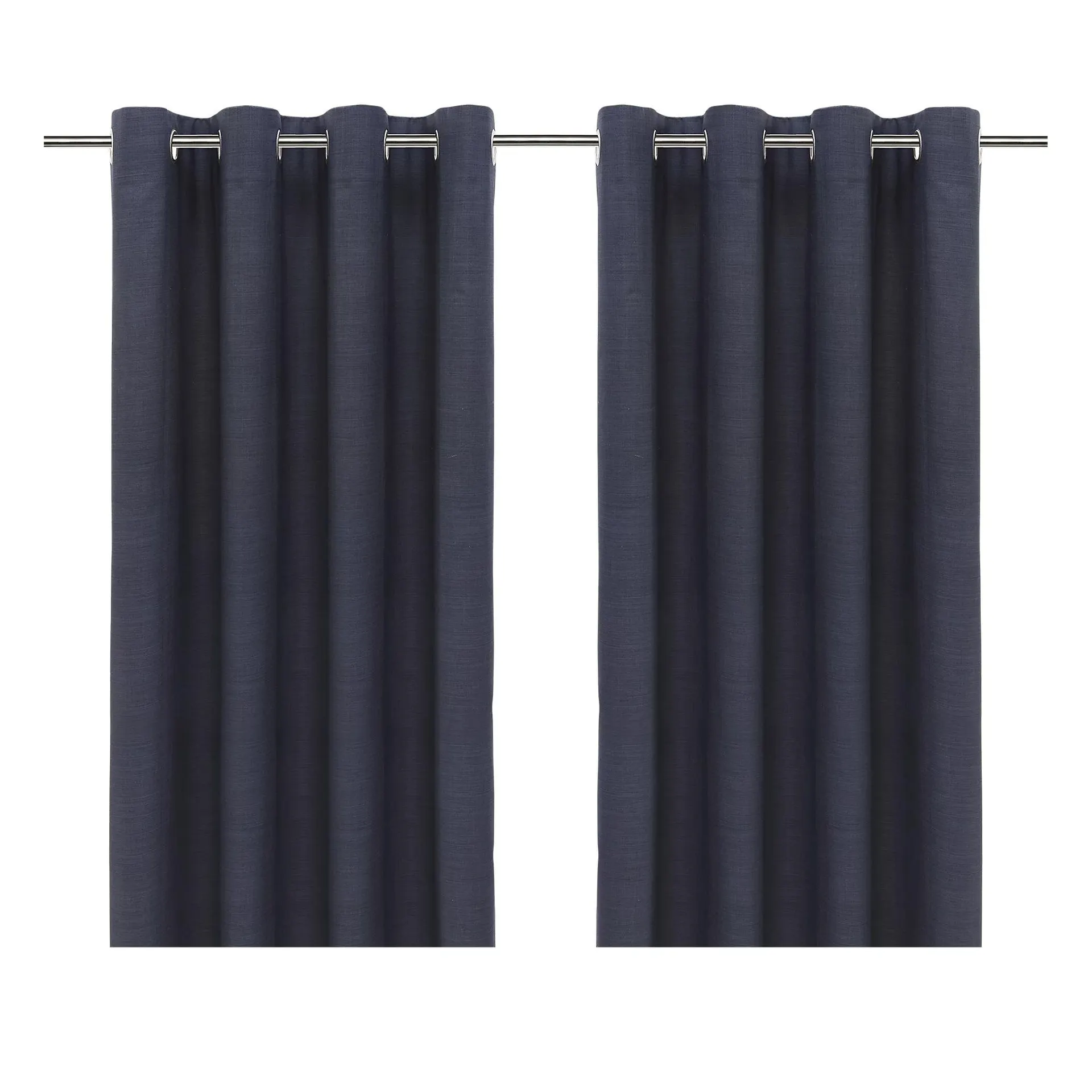 Glend Navy Plain woven Blackout & thermal Eyelet Curtain (W)167cm (L)228cm, Pair