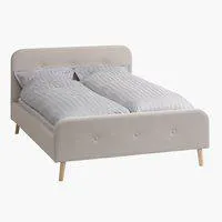 Bed frame KONGSBERG 135x190 beige fabric