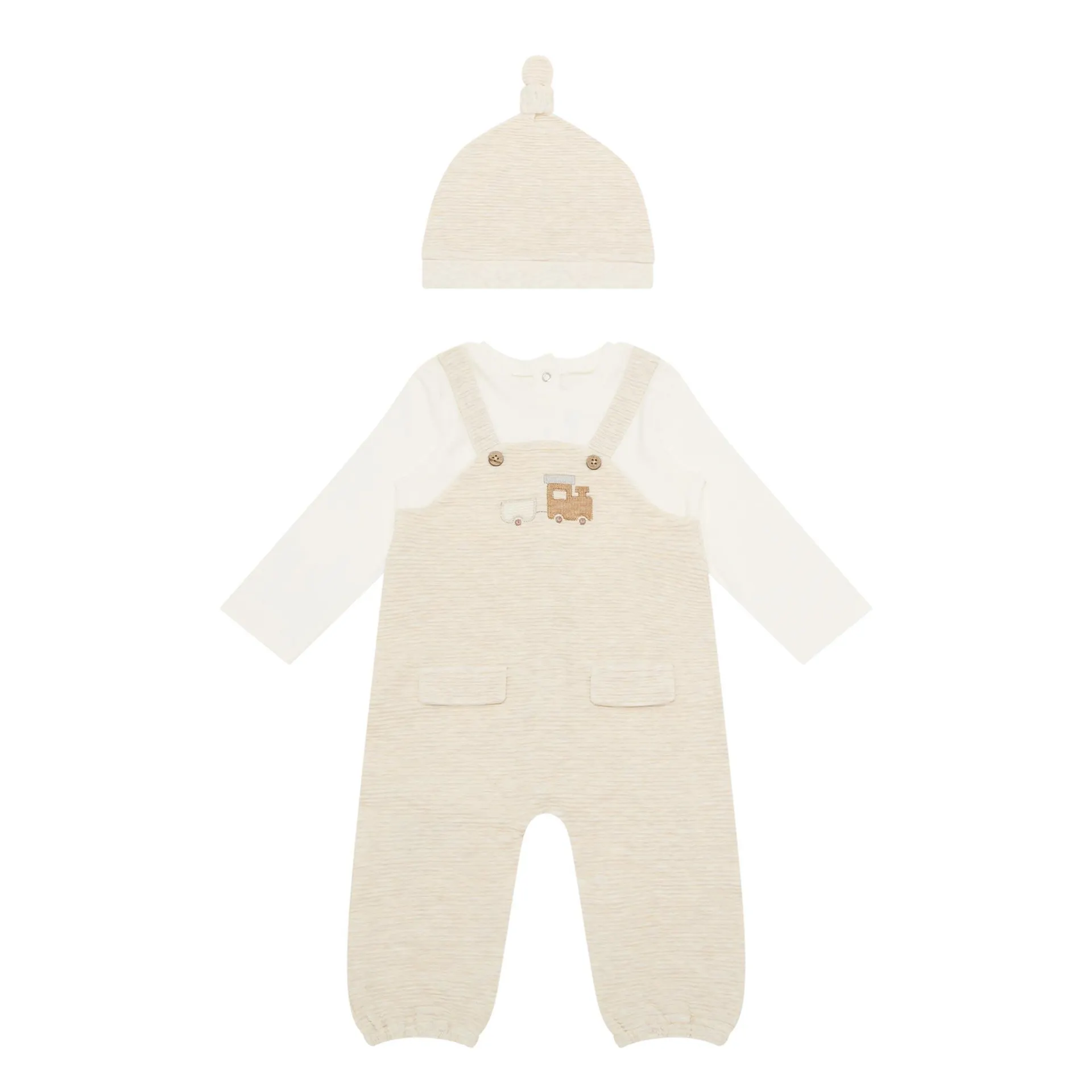 Bunny Dungarees & Hat Two-Piece Set