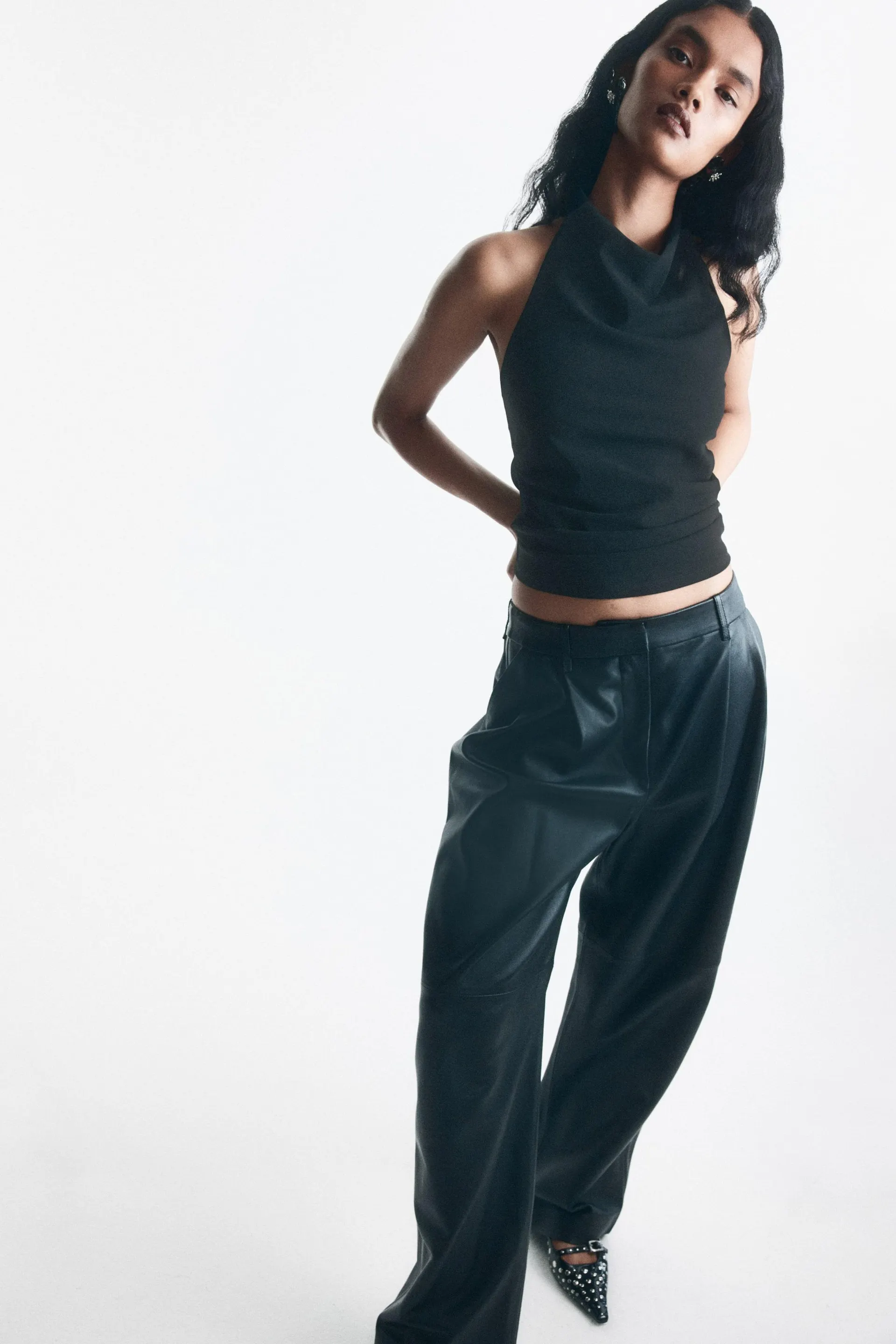 Draped halterneck top